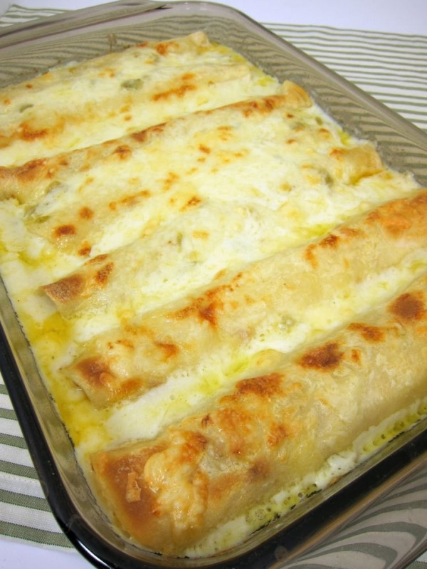 Chicken Enchiladas With Sour Cream Sauce
 White Chicken Enchiladas with Sour Cream Sauce "Give