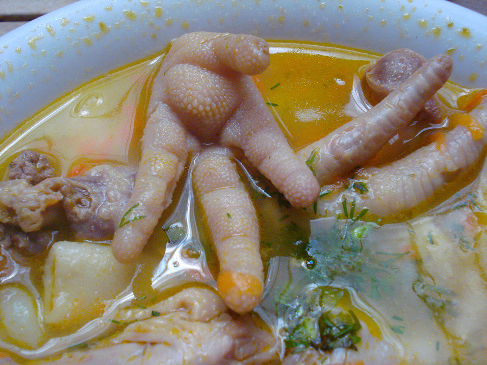 Chicken Feet Soup
 Montana Roué What exactly are you serving
