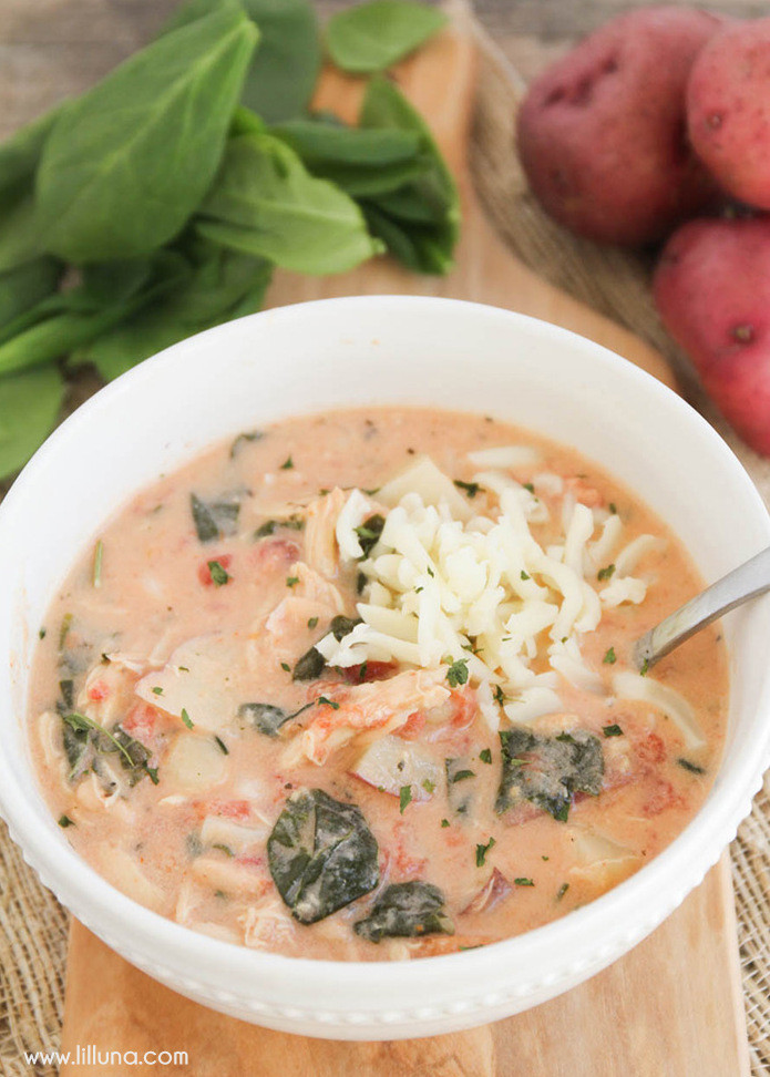 Chicken Florentine Soup
 Chicken and Potato Florentine Soup