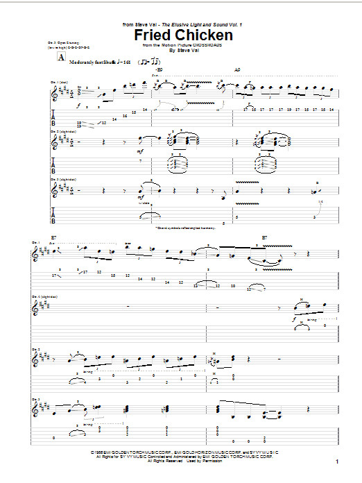 Chicken Fried Chords
 Fried Chicken by Steve Vai Guitar Tab Guitar Instructor