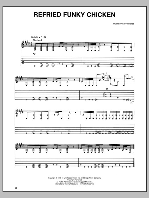 Chicken Fried Chords
 Refried Funky Chicken Guitar Tab by Dixie Dregs Guitar