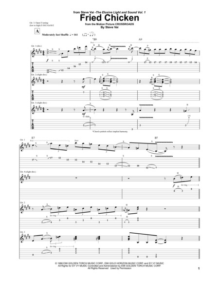 Chicken Fried Song
 Download Fried Chicken Sheet Music By Steve Vai Sheet