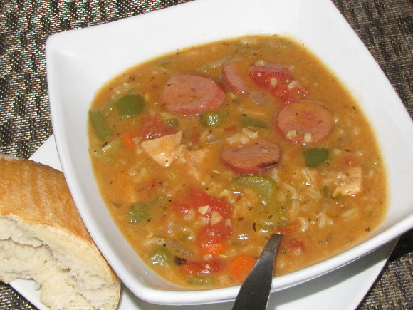 Chicken Gumbo Soup
 Pinch of Lime Spicy Sausage and Chicken Gumbo Soup