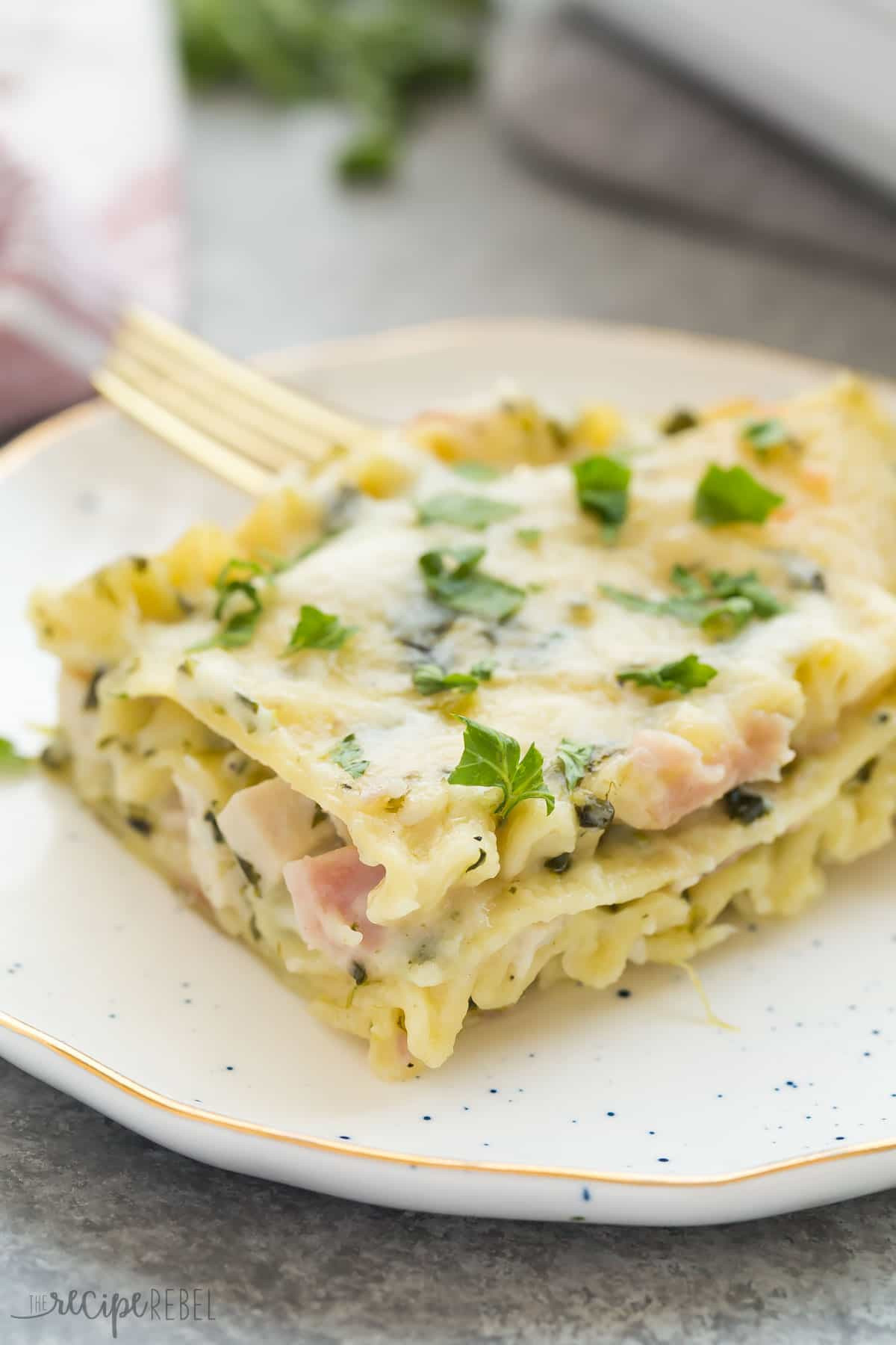 Chicken Lasagna Recipe
 White Chicken Lasagna with Ham and Spinach Recipe