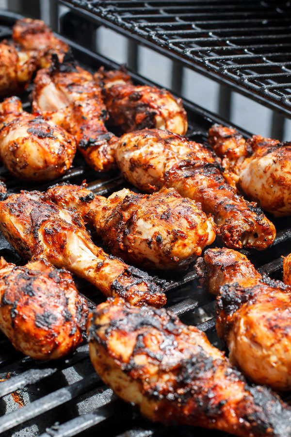 Chicken Legs On Grill
 Grilled Chicken Drumsticks with Garlic Harissa Marinade