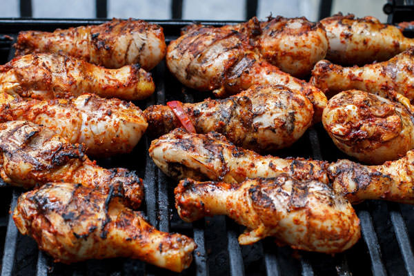 Chicken Legs On Grill
 Grilled Chicken Drumsticks with Garlic Harissa Marinade