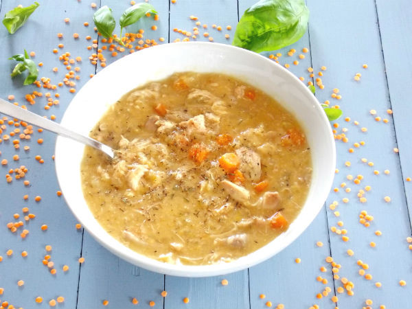 Chicken Lentil Soup
 Slow Cooker Chicken and Red Lentil Soup