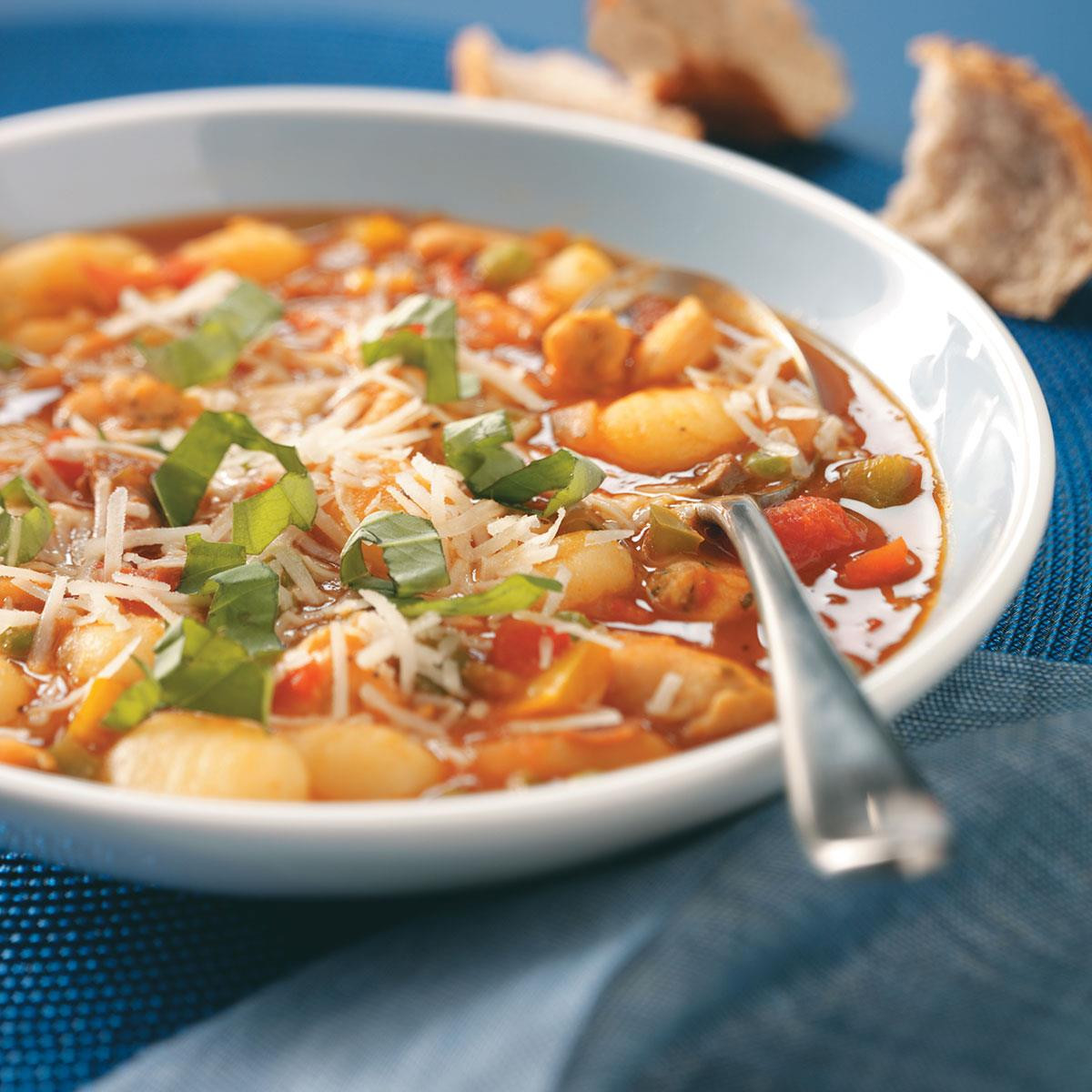 Chicken Minestrone Soup
 Gnocchi Chicken Minestrone Recipe