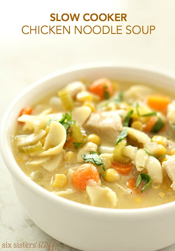 Chicken Noodle Soup Slow Cooker
 Slow Cooker Chicken Noodle Soup – Six Sisters Stuff