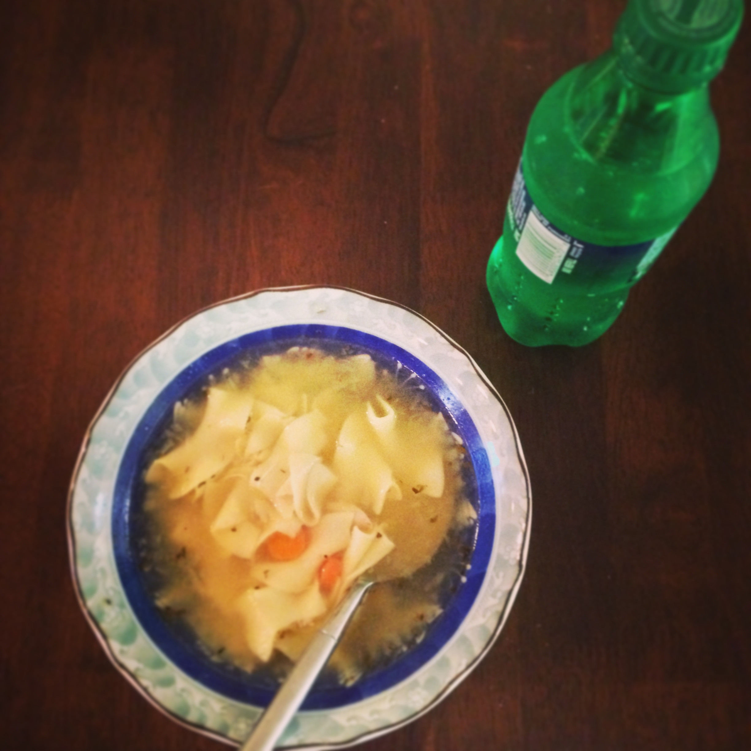 Chicken Noodle Soup With A Soda On The Side
 Chicken Noodle Soup With A Soda The Side