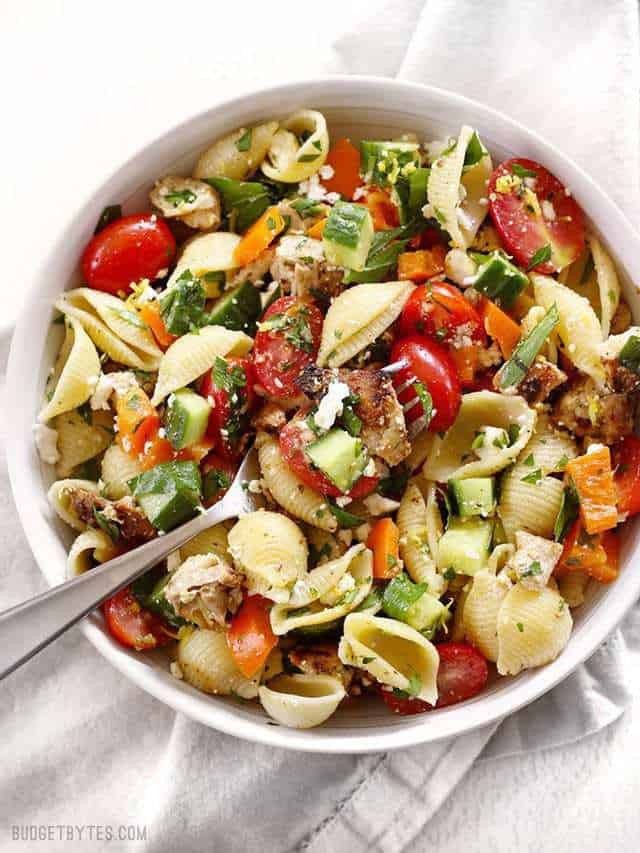 Chicken Pasta Salad
 Greek Chicken Pasta Salad Bud Bytes