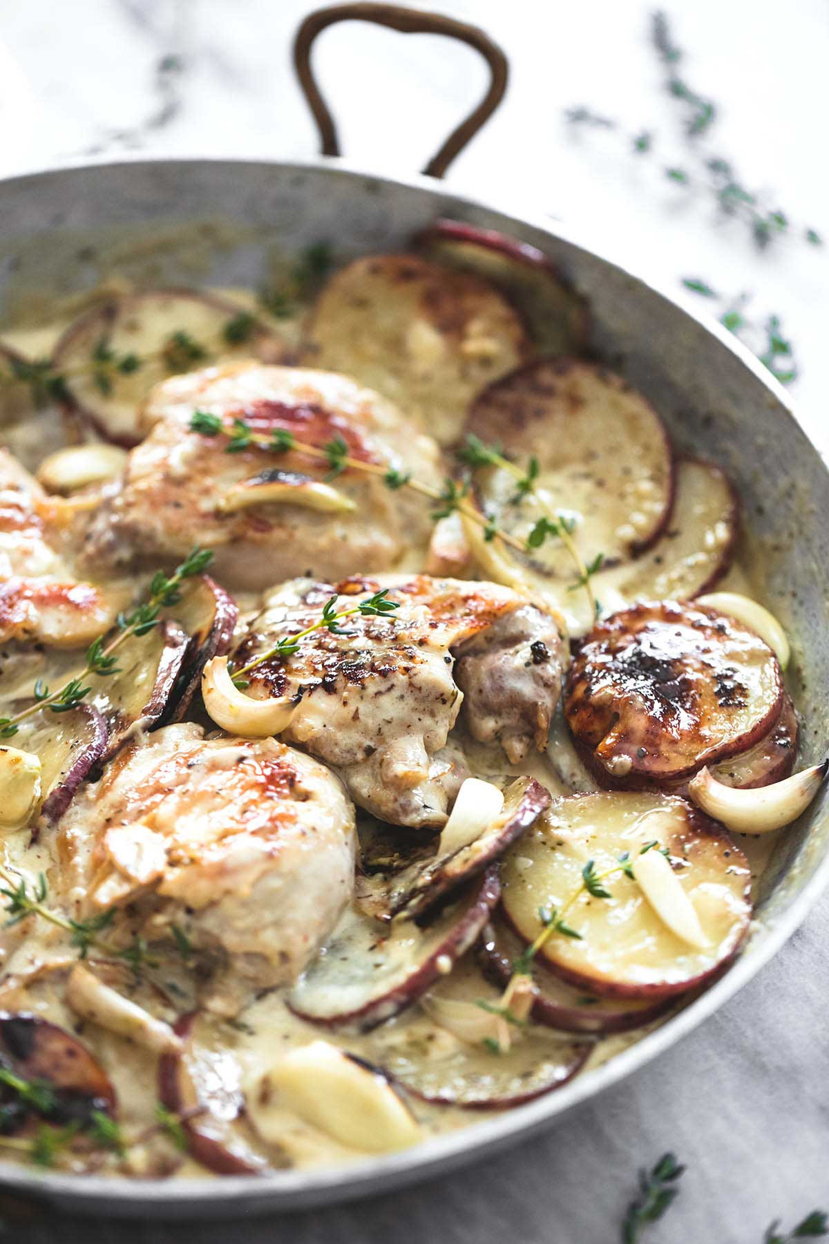Chicken Potato Recipe
 e Pan Creamy Garlic Herb Chicken & Potatoes