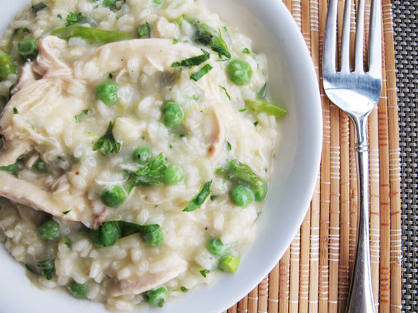Chicken Risotto Recipes
 Chicken Risotto with Lemon Asparagus and Peas Recipe
