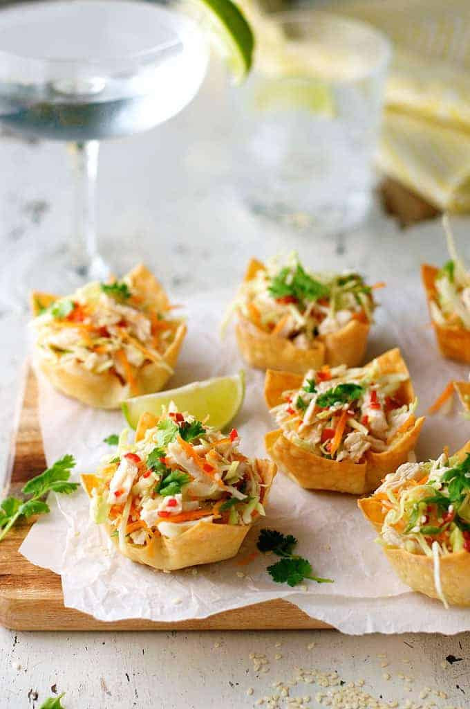 Chicken Salad Appetizer
 Thai Chicken Salad Wonton Cups