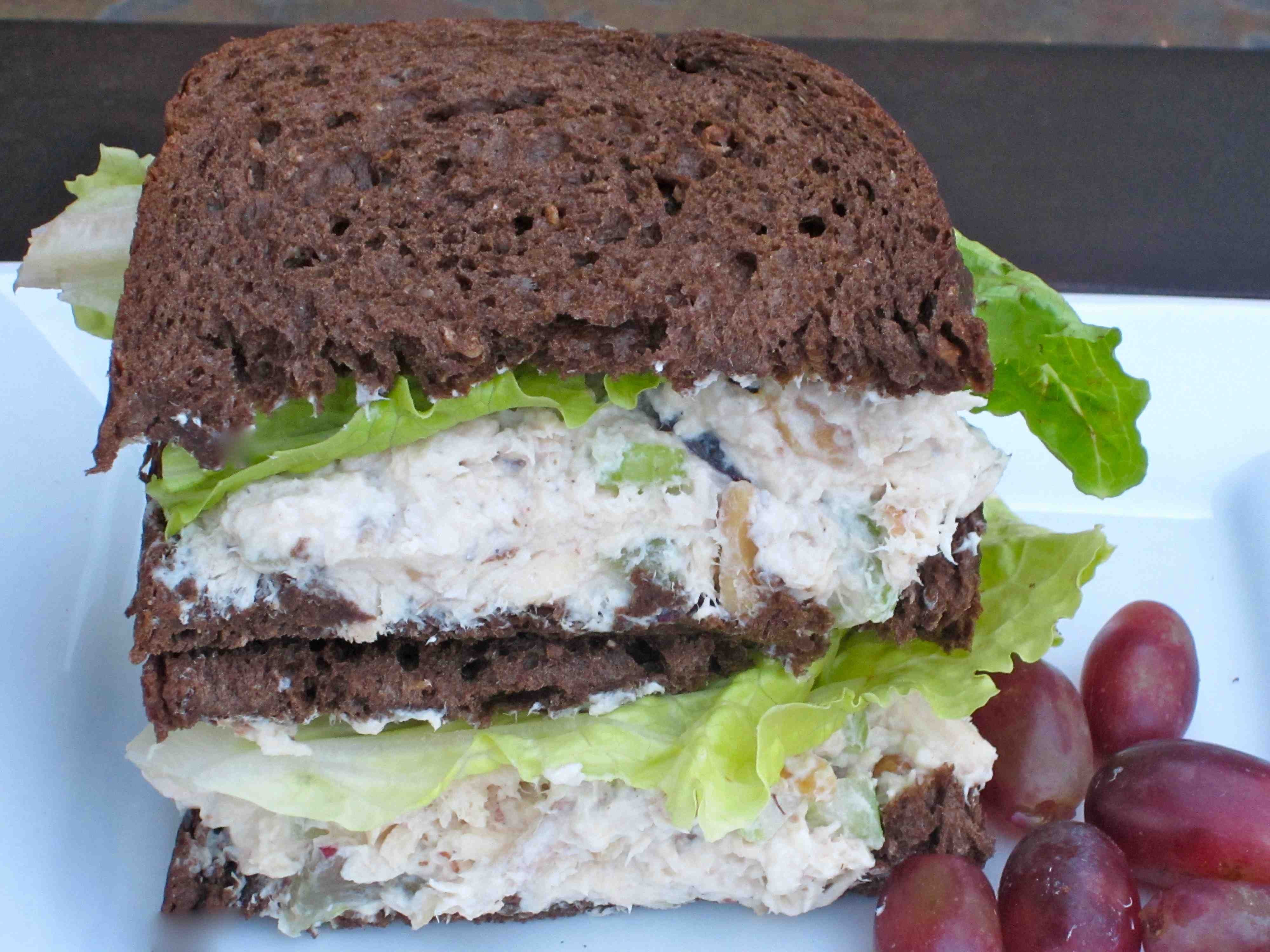 Chicken Salad Sandwich With Grapes
 Chicken Salad Sandwich with Bok Choy Red Grapes and Walnuts