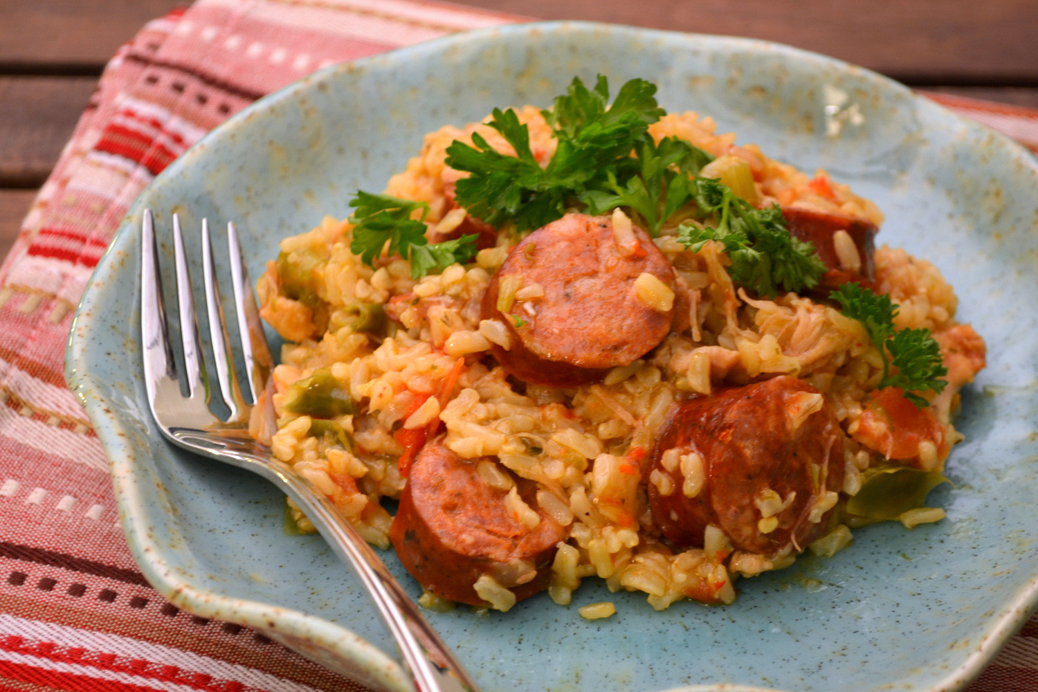 Chicken Sausage Jambalya
 K&K Test Kitchen Chicken and Sausage Jambalaya