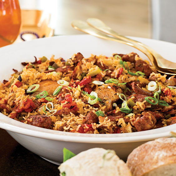 Chicken Sausage Jambalya
 Chicken and Sausage Jambalaya Paula Deen magazine