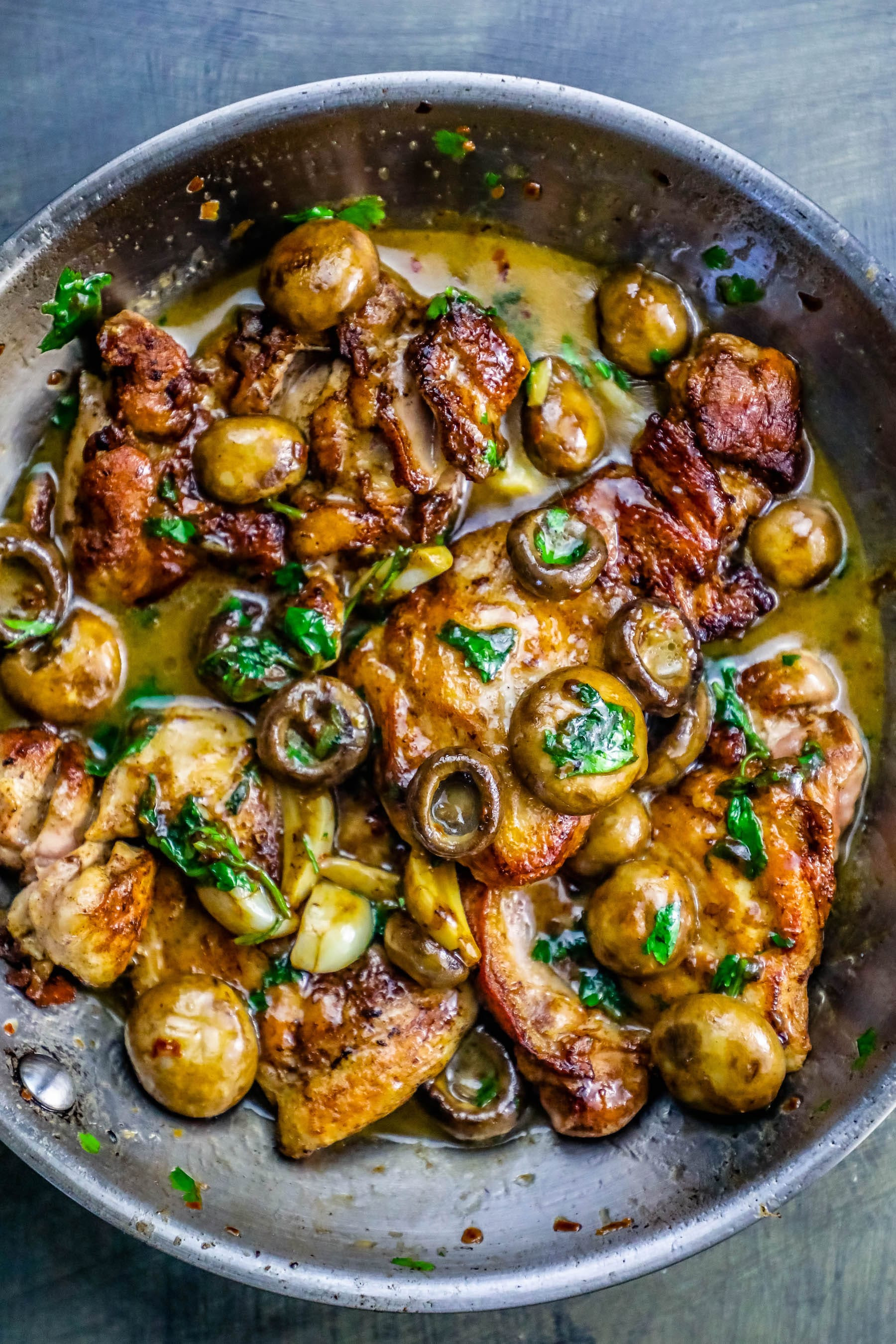 Chicken Side Dishes
 e Pot Garlic Butter Chicken Thighs and Mushrooms Recipe
