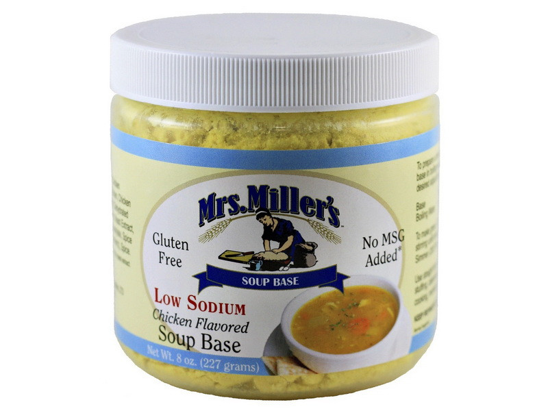 Chicken Soup Base
 Opentip Mrs Miller Low Sodium Chicken