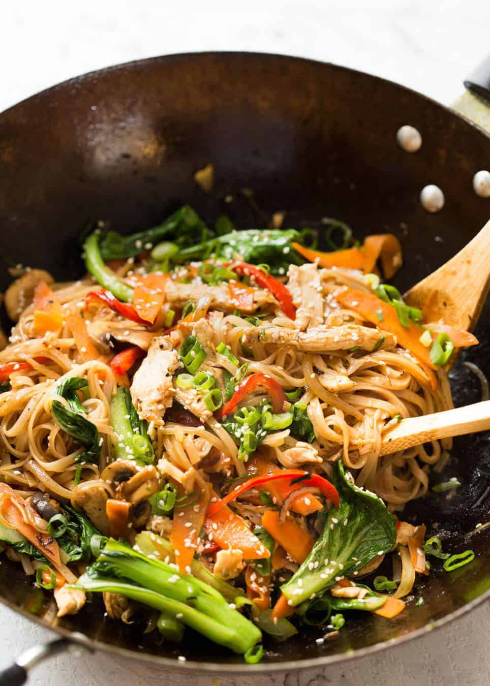 Chicken Stir-Fry With Noodles
 Chicken Stir Fry with Rice Noodles