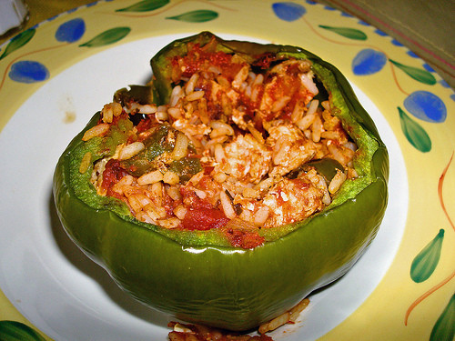 Chicken Stuffed Bell Peppers
 Easy Breezy Chicken Stuffed Bell Peppers