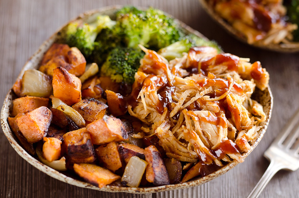 Chicken Sweet Potato
 BBQ Chicken & Roasted Sweet Potato Bowls Easy Meal Prep