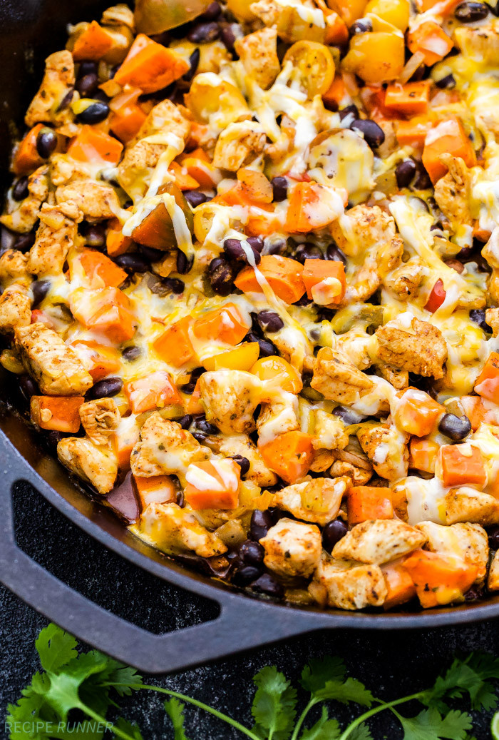 Chicken Sweet Potato
 Mexican Chicken Sweet Potato and Black Bean Skillet