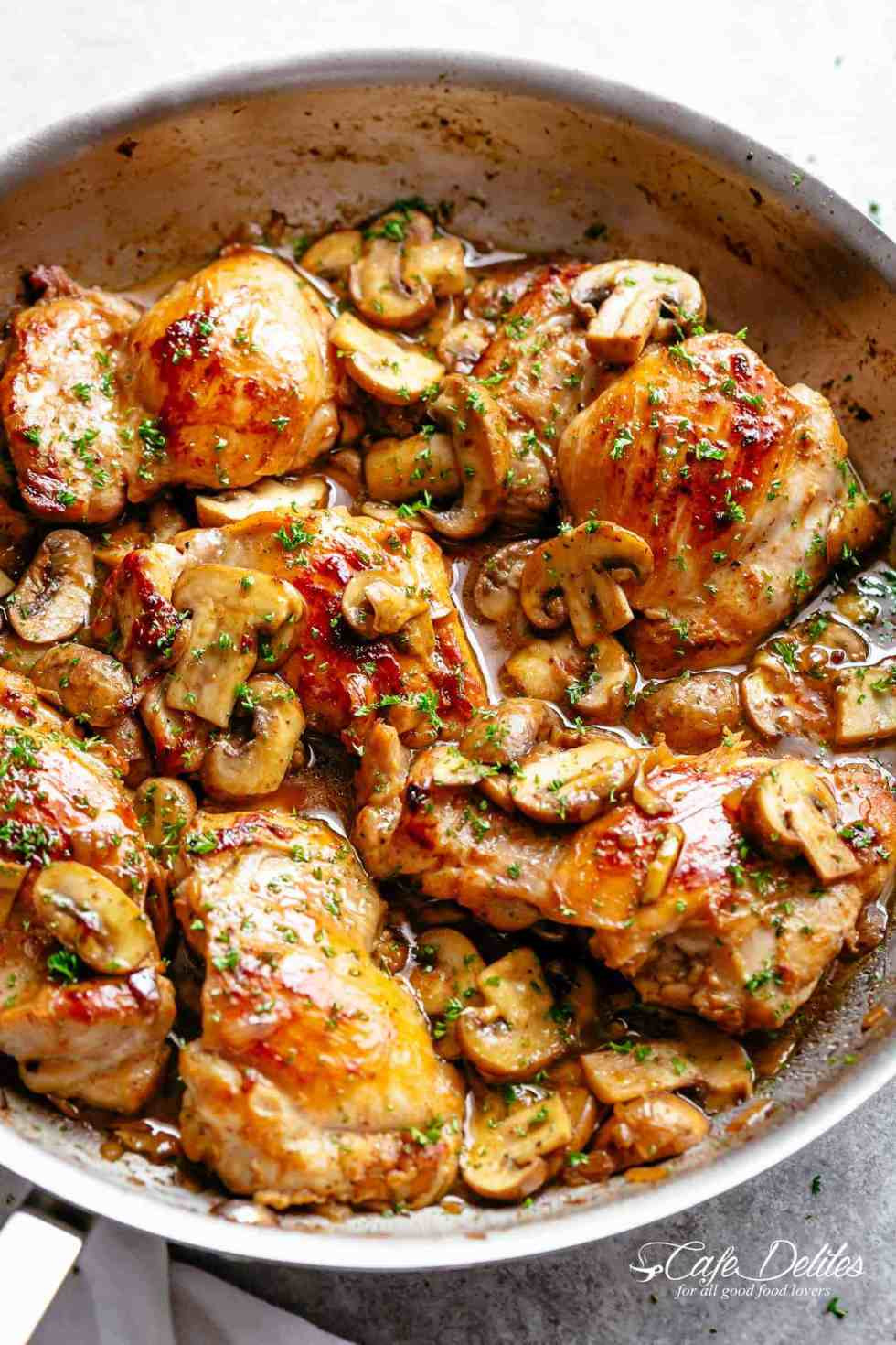 Chicken Thighs And Mushrooms
 Garlic Mushroom Chicken Thighs Cafe Delites