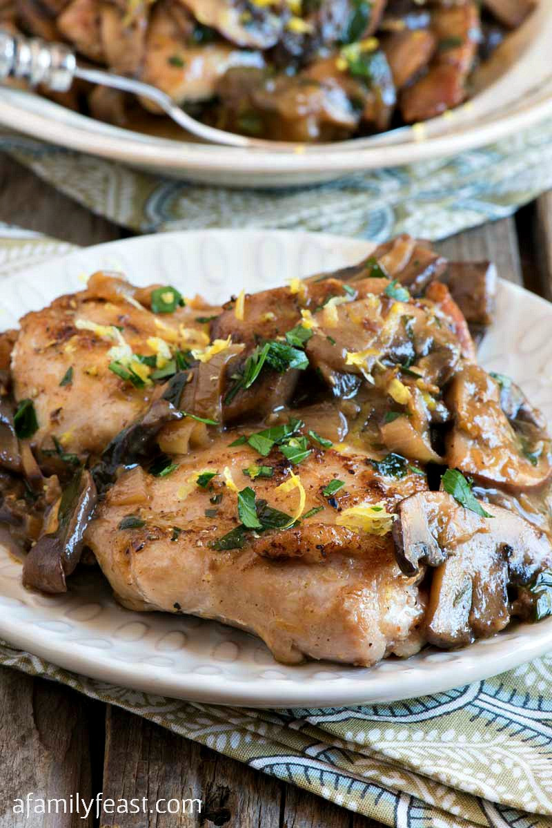 Chicken Thighs And Mushrooms
 Chicken Thighs with Mushrooms Lemon and Herbs A Family