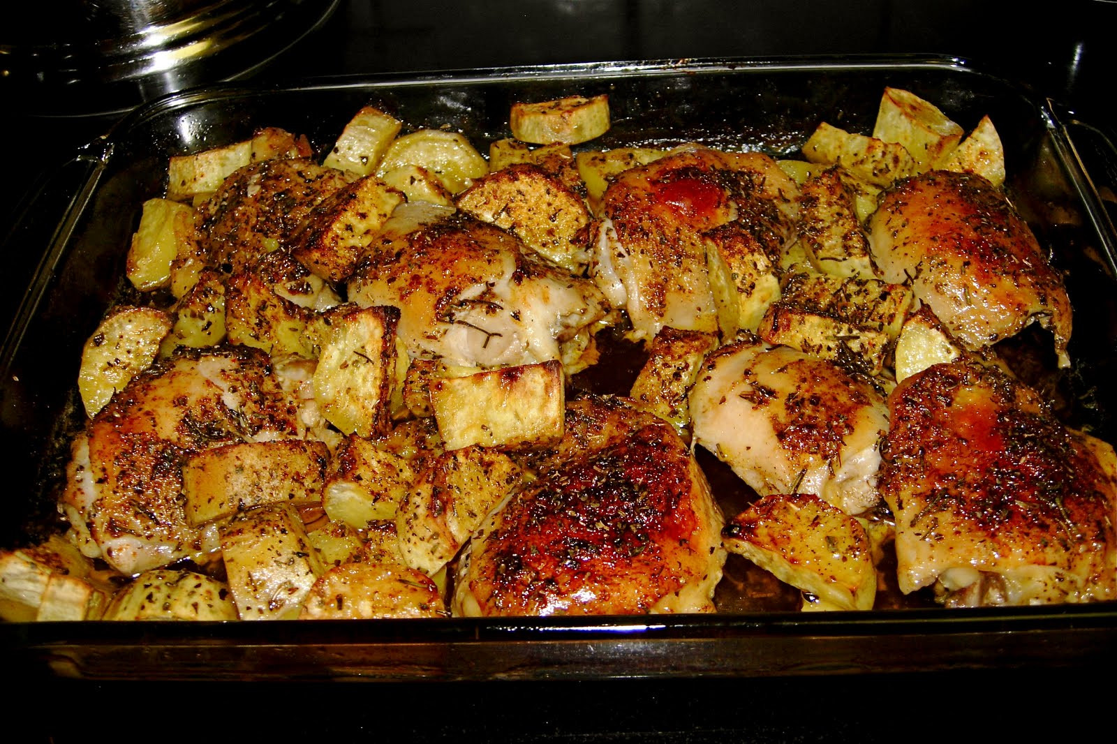 Chicken Thighs And Potatoes
 CFSCC presents EAT THIS Baked Rosemary Chicken Thighs