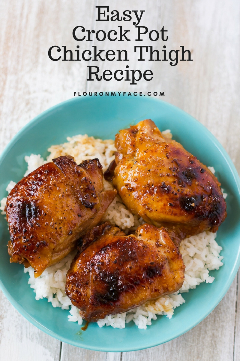 Chicken Thighs Crock Pot Recipes
 Crock Pot Honey Garlic Chicken Flour My Face