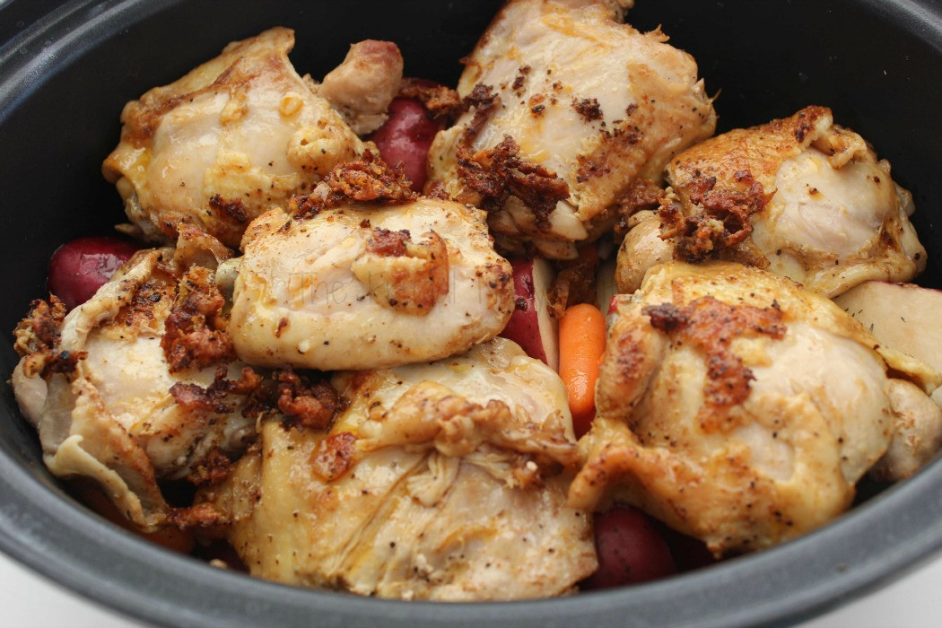 Chicken Thighs In Crock Pot
 Crock Pot Chicken Thighs with Potatoes & Carrots