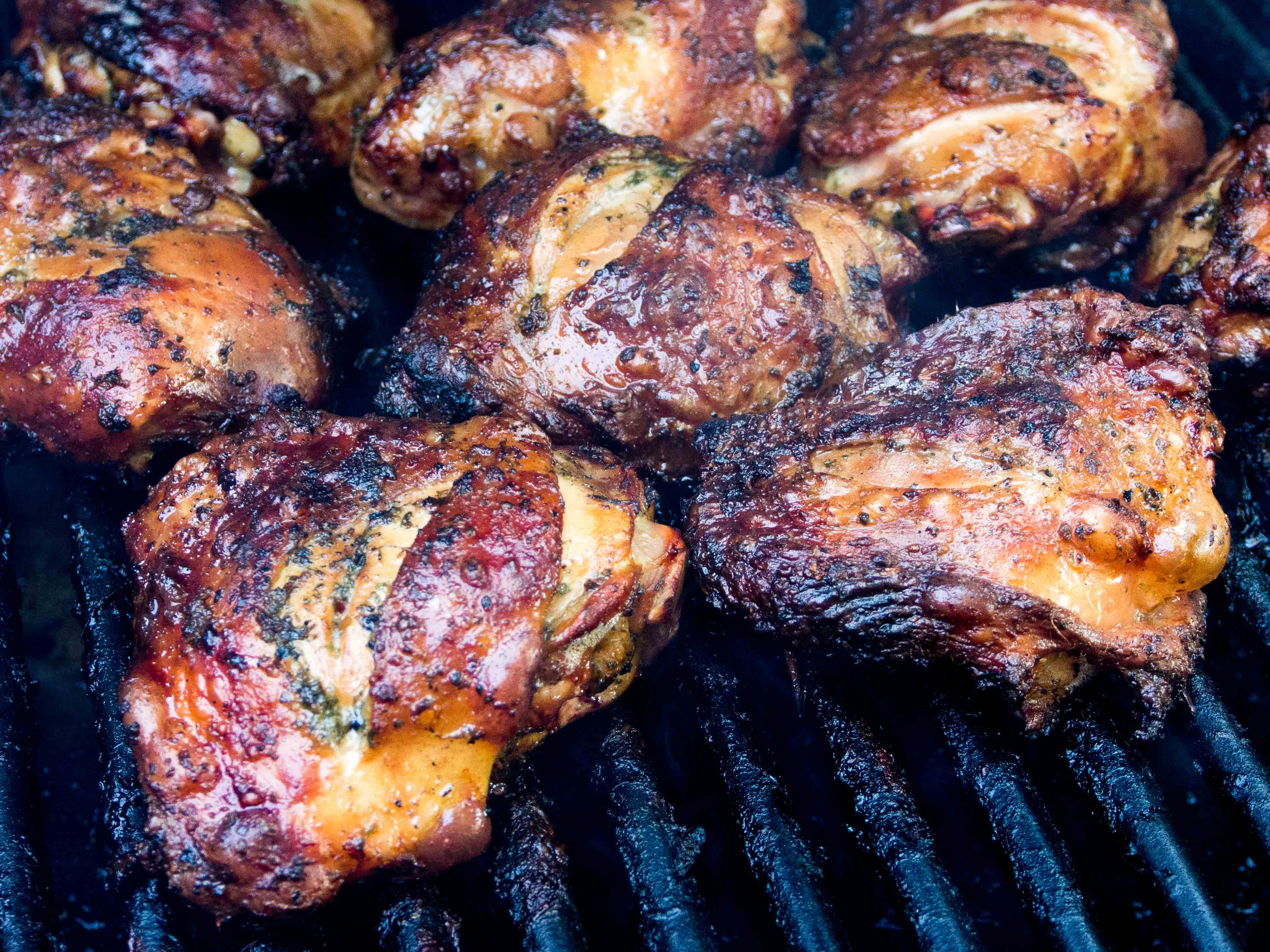 Chicken Thighs On The Grill
 grilled chicken thighs bone in