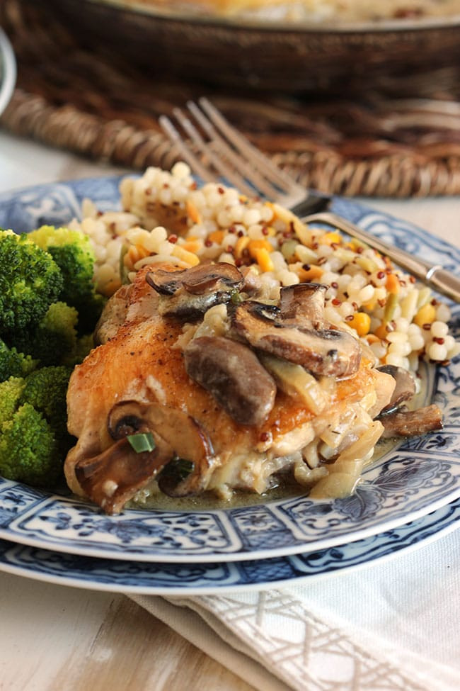 Chicken Thighs With Mushrooms
 Pan Roasted Chicken Thighs with Creamy Mushroom Tarragon