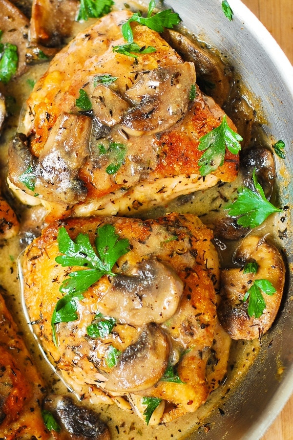 Chicken Thighs With Mushrooms
 Chicken Thighs with Creamy Mushroom Sauce YupFoo