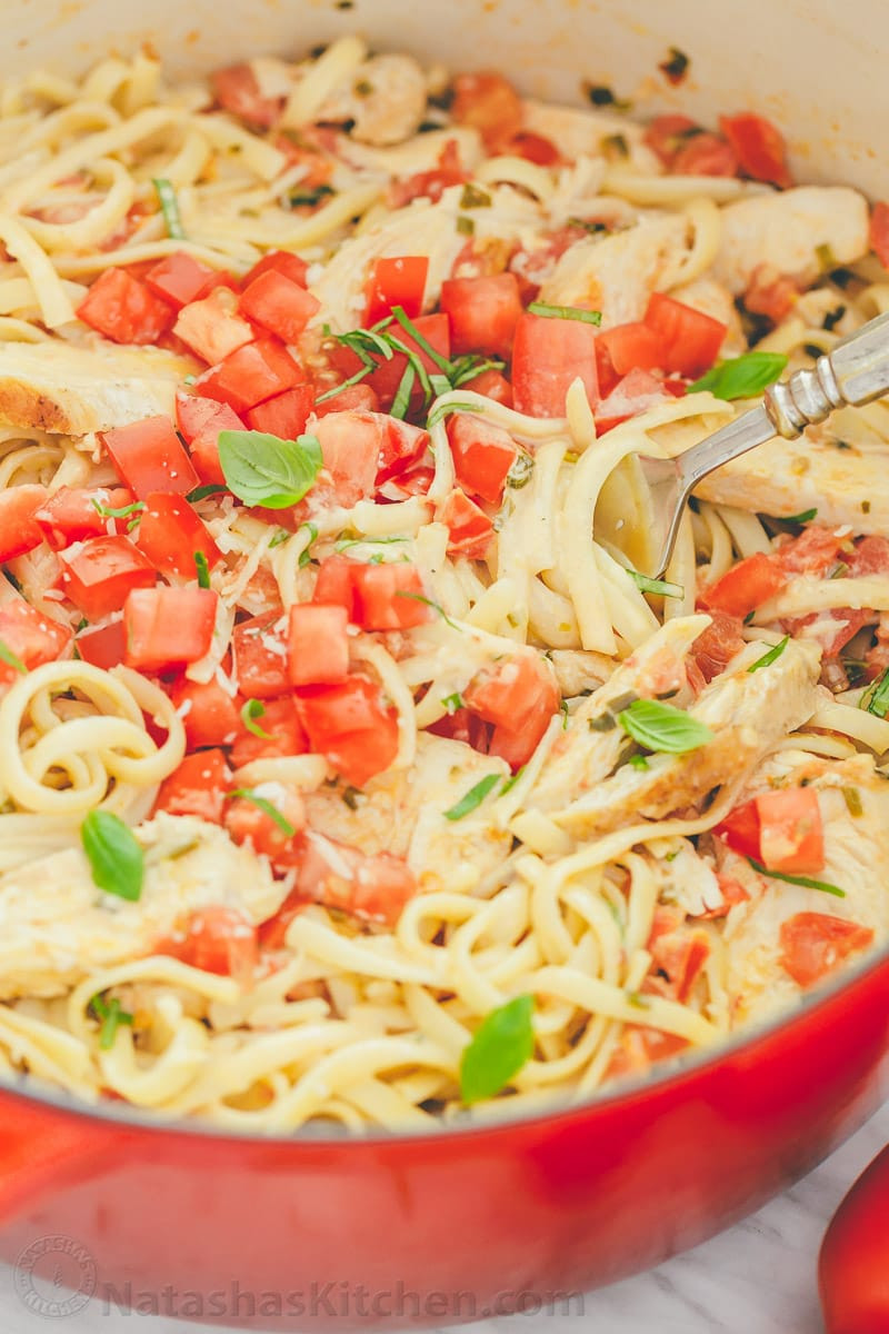 Chicken Tomato Pasta
 Chicken Pasta in Creamy Tomato Sauce NatashasKitchen