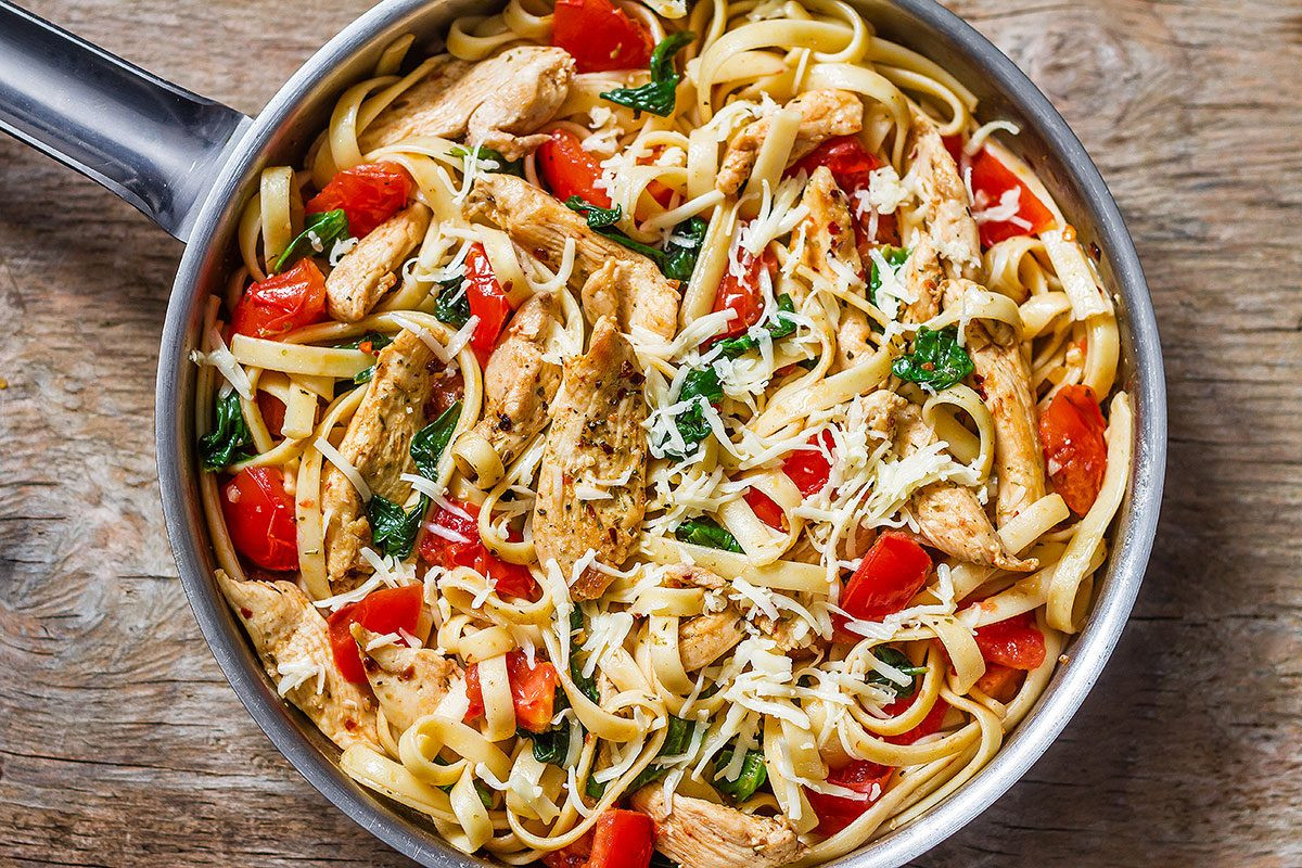 Chicken Tomato Pasta
 Chicken Pasta Recipe with Tomato and Spinach — Eatwell101