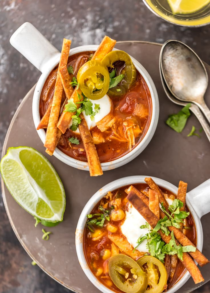 Chicken Tortilla Soup Easy
 Skinny Slow Cooker Chicken Tortilla Soup The Cookie Rookie