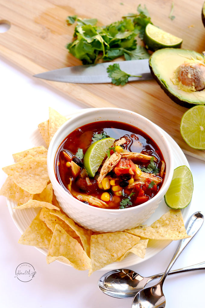 Chicken Tortilla Soup Instant Pot
 Instant Pot Chicken Tortilla Soup A Pinch of Healthy