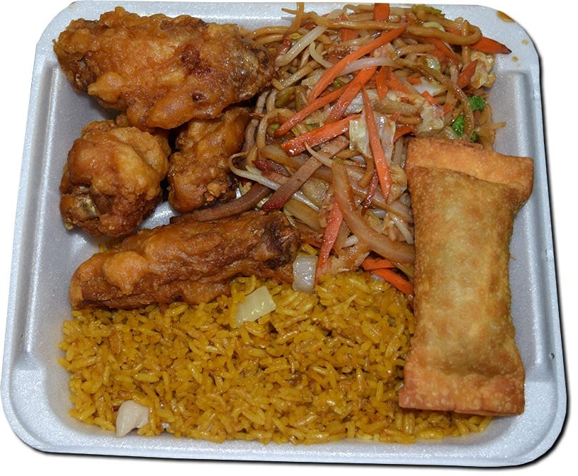 Chicken Wings Fried Rice
 bo 4 Chicken Wings Roast Pork Low Mein Chicken