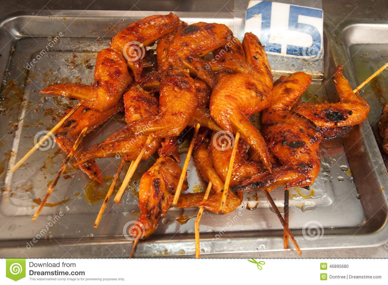 Chicken Wings On Sale
 Roast Chickens Wings Tray For Sale Stock Image