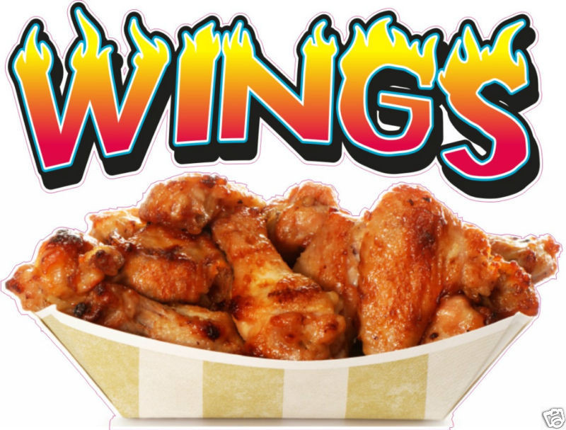 Chicken Wings Restaurant
 Chicken Wings Concession Restaurant Food Truck Vinyl Menu