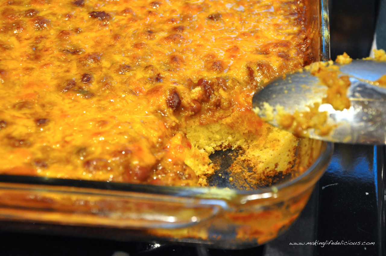 Chili Cornbread Bake
 Trader Joe s Cheesy Chili Cornbread Casserole