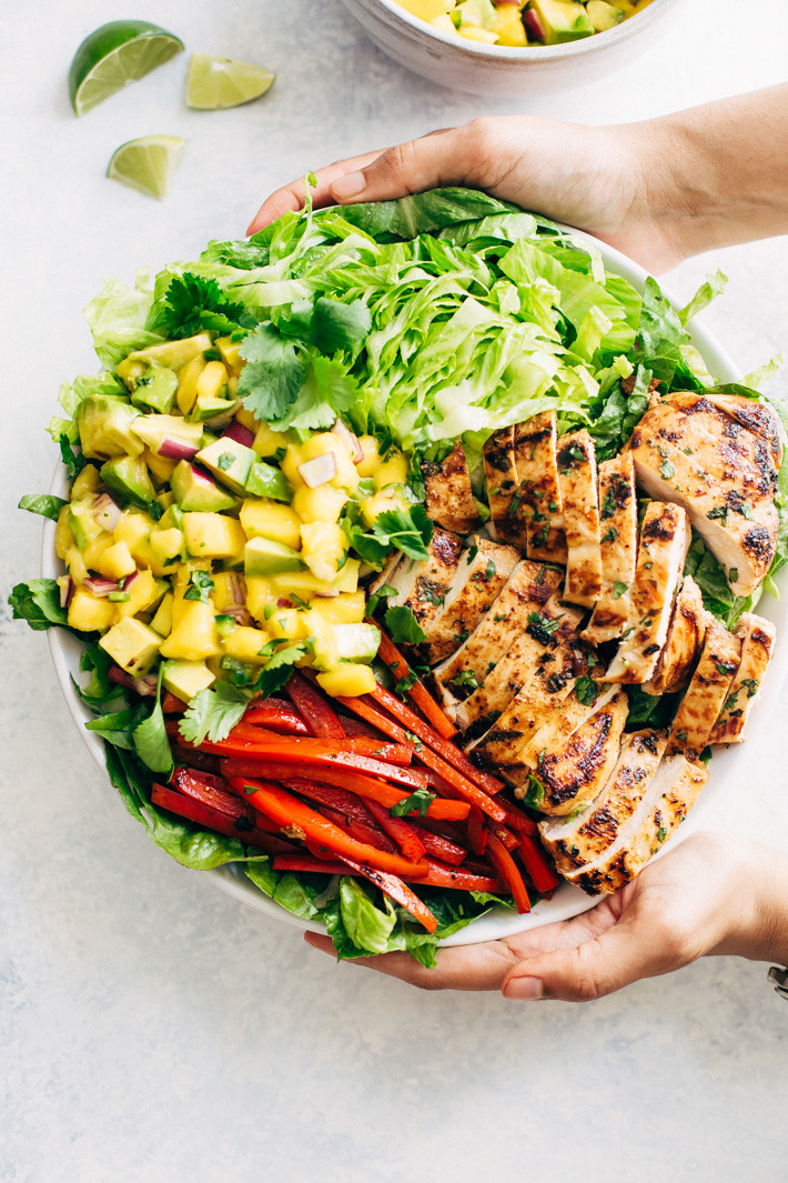 Chili Lime Chicken
 Fiesta Chili Lime Chicken Salad with Mango Avocado Salsa