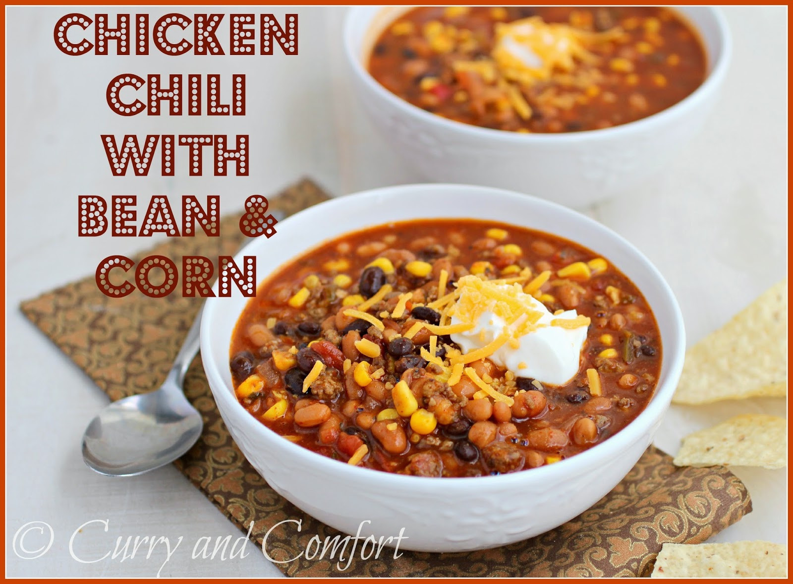 Chili With Corn
 Kitchen Simmer Chicken Chili with Beans and Corn