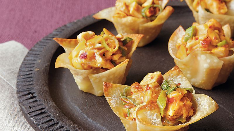 Chinese Food Appetizers
 Asian Chicken Wonton Cups Recipe BettyCrocker