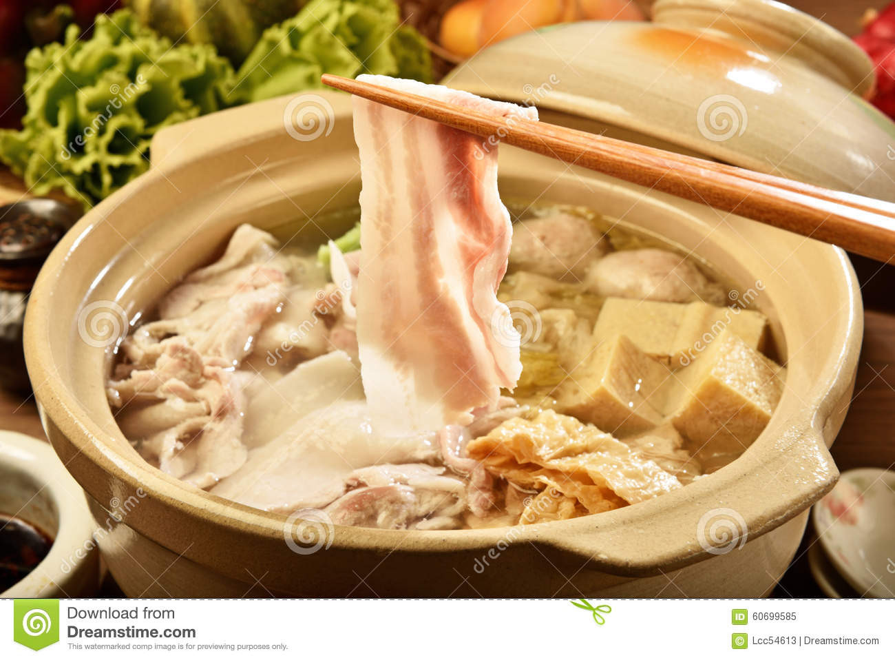 Chinese Pickled Cabbage
 Pickled Cabbage And Meat Hot Pot Stock Image Image