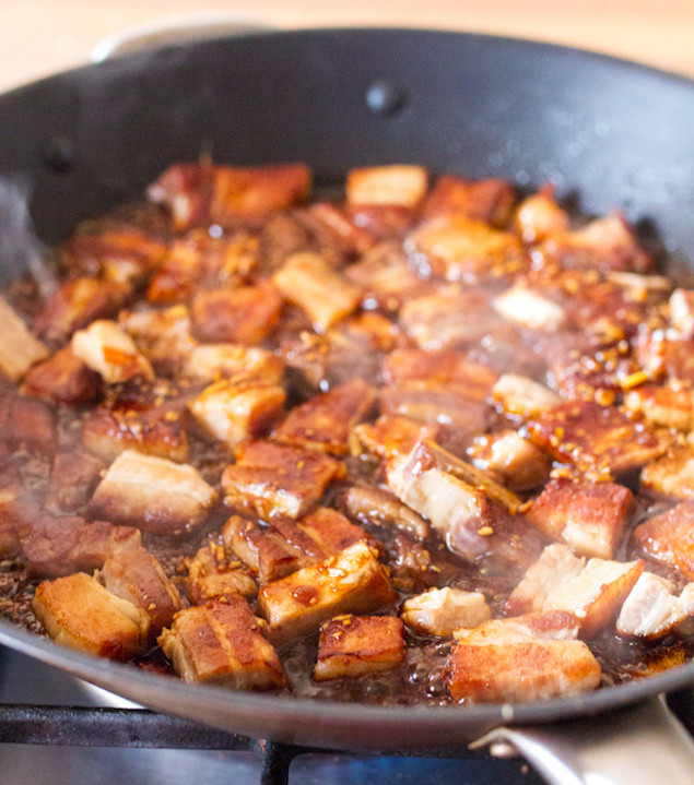 Chinese Pork Belly Recipes
 Slow Cooked Pork Belly with Garlic and Chili Glaze