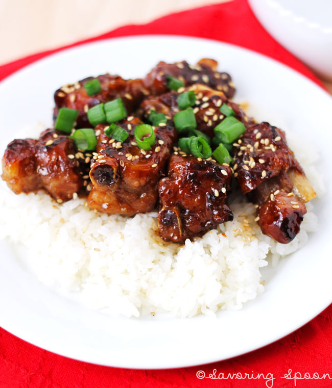 Chinese Pork Ribs
 Chinese BBQ pork ribs Savoring Spoon — Savoring Spoon