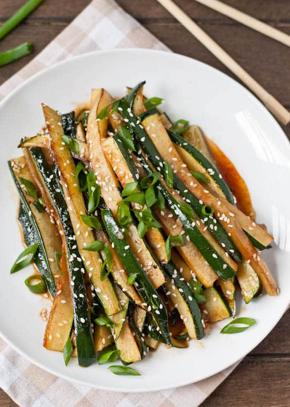 Chinese Side Dishes
 Spicy Asian Zucchini Side Dish